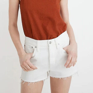 Madewell Relaxed Denim Shorts in Tile White  NWT SZ 29